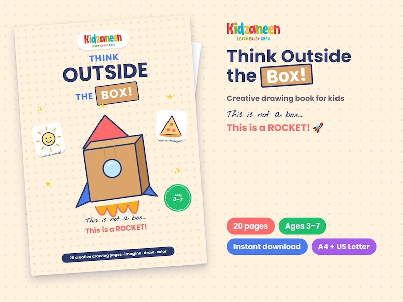 Think Outside the Box! — Creative Drawing Book — sample page 2