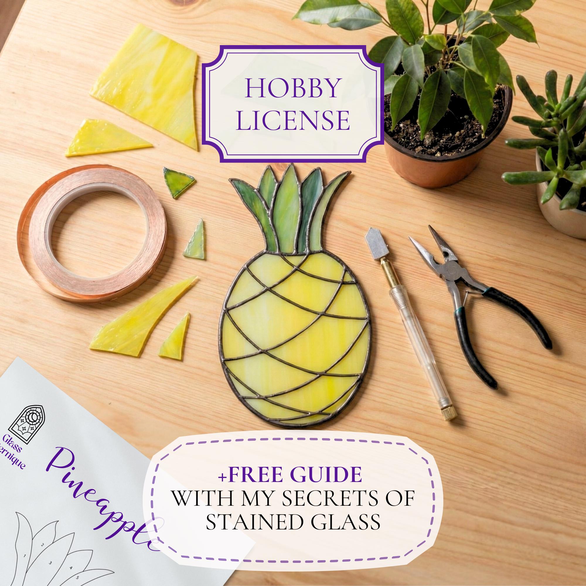 Pineapple Stained Glass Patterns, Dopamine Decor Window Hangings (PDF ...