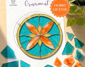 Stained Glass Vintage Ornament Pattern, Digital Download for Suncatcher (PDF Template)