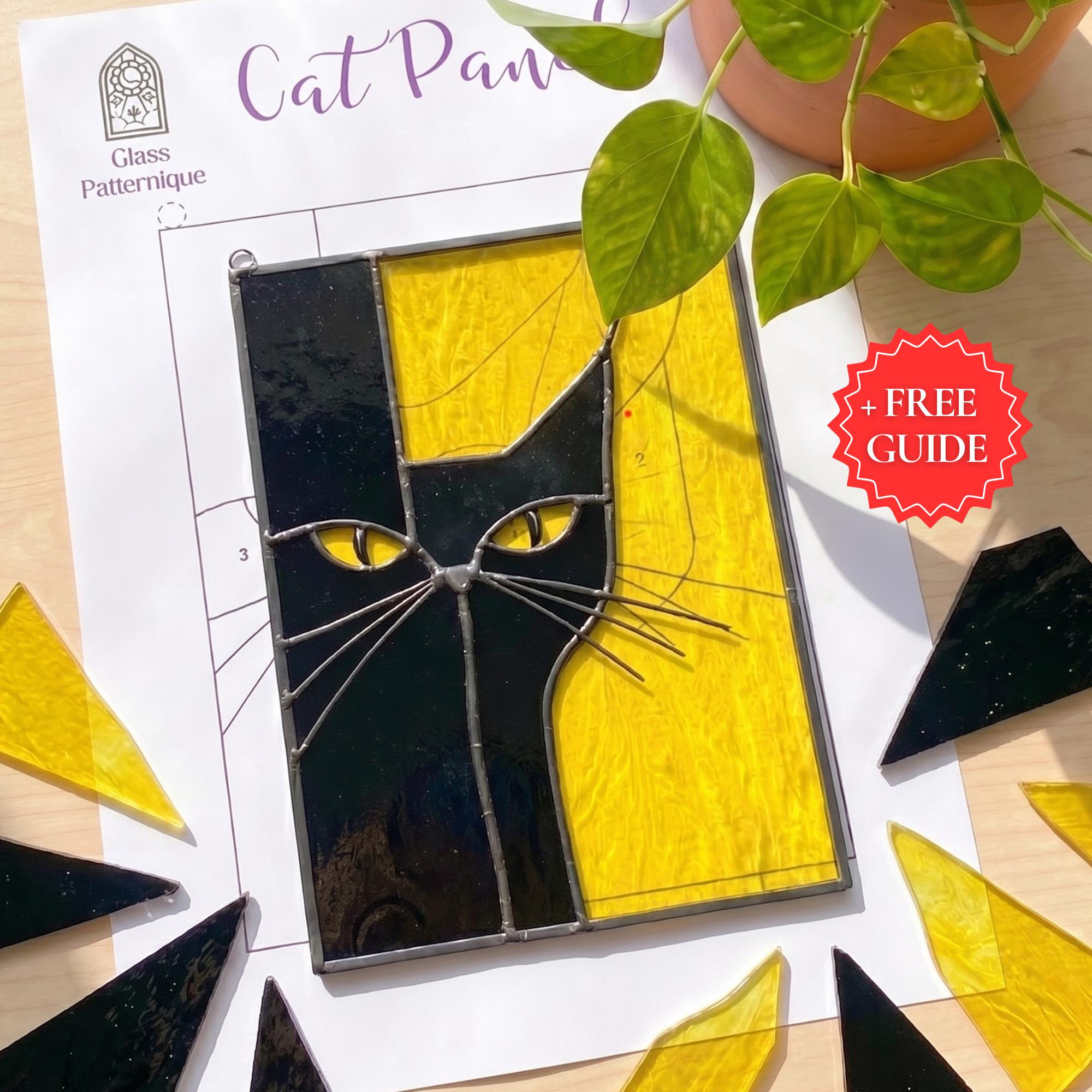 Cat Stained Glass Pattern, PDF Template for Panel (digital Download) - Etsy