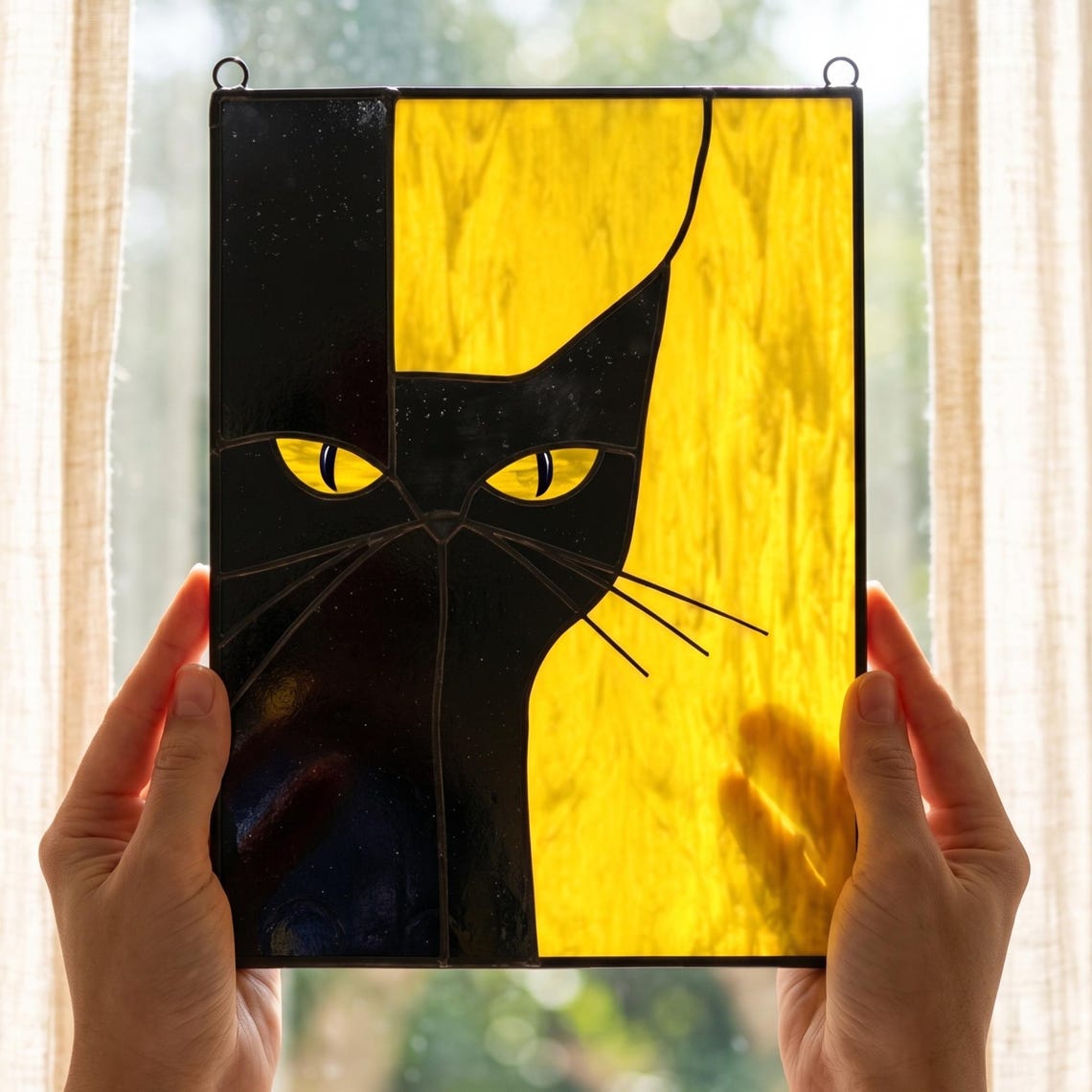 Cat Stained Glass Pattern, PDF Template for Panel (digital Download) - Etsy