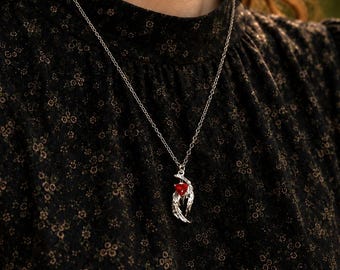 Guardian Heart Halskette - Red Heart Crystal Pendant, schützender Handschmuck, romantisches Geschenk für Sie