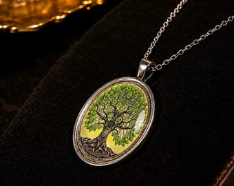 Baum des Lebens Halskette - Vintage Natur Anhänger, symbolischer Baum Schmuck, sinnvolles Andenken Geschenk, Sammler Halskette