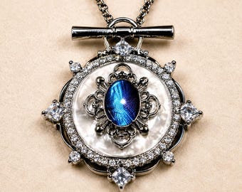 Schmetterling Halskette - Schillernder Flügel Anhänger, Handgemachter Natur Schmuck, Fantasy Schmetterling Halskette, Einzigartiges Geschenk