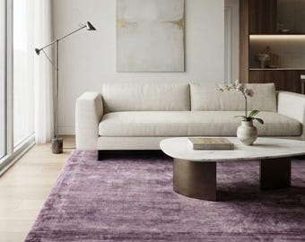 Hand Tufted Wool Area Rug Solid Modern Handmade Carpet Custom Size Rug
