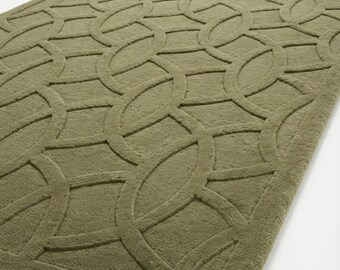 Hand Tufted Wool Area Rug Geometric Modern Carpet Living Room Rug Custom