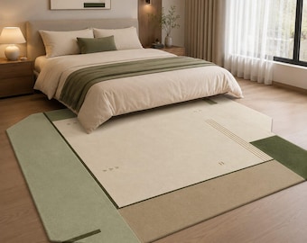 Hand Tufted Wool Area Rug, Modern Geometric Living Room Carpet
