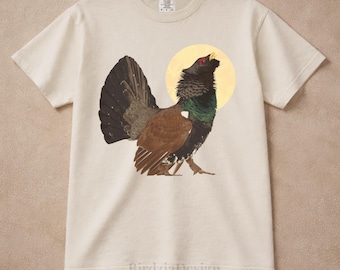 Capercaillie T-Shirt | Wildlife Forest Bird Illustration Nature Lover Apparel Rustic Woodland Graphic Ornithology Inspired Unique Gift Idea