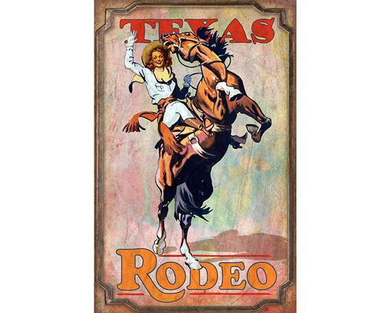 11" x 17" Texas Rodeo Cowgirl Poster