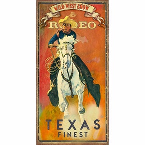 Poster of Rodeo Cowboy and Wild West Show, Texas Finest.