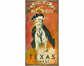 Poster of Rodeo Cowboy and Wild West Show, Texas Finest.