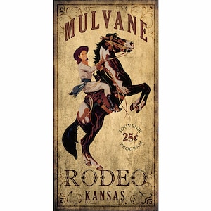 Poster of Rodeo Cowgirl, Mulvane, Kansas.