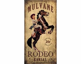 Poster of Rodeo Cowgirl, Mulvane, Kansas.