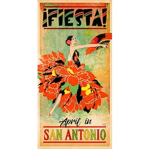 Poster of Fiesta, San Antonio Events, Texas History, Things to do in San Antonio Texas