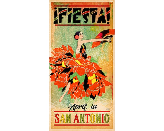 Poster Of Fiesta San Antonio Events Texas History Things To Etsy