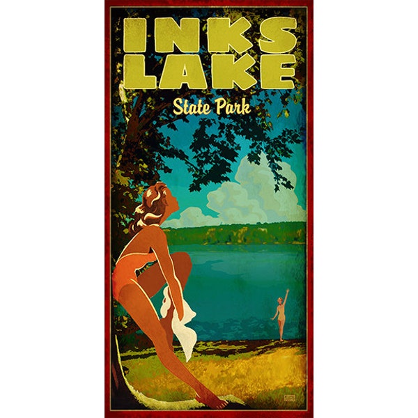 Travel Poster of Inks Lake State Park, Texas