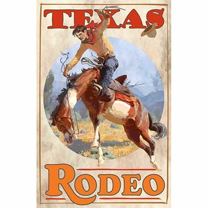 11" x 17" Texas Rodeo Cowboy Poster