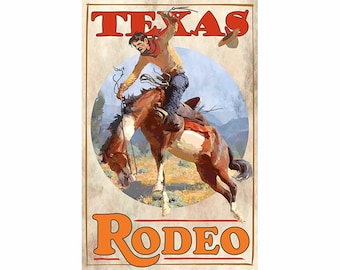 11" x 17" Texas Rodeo Cowboy Poster