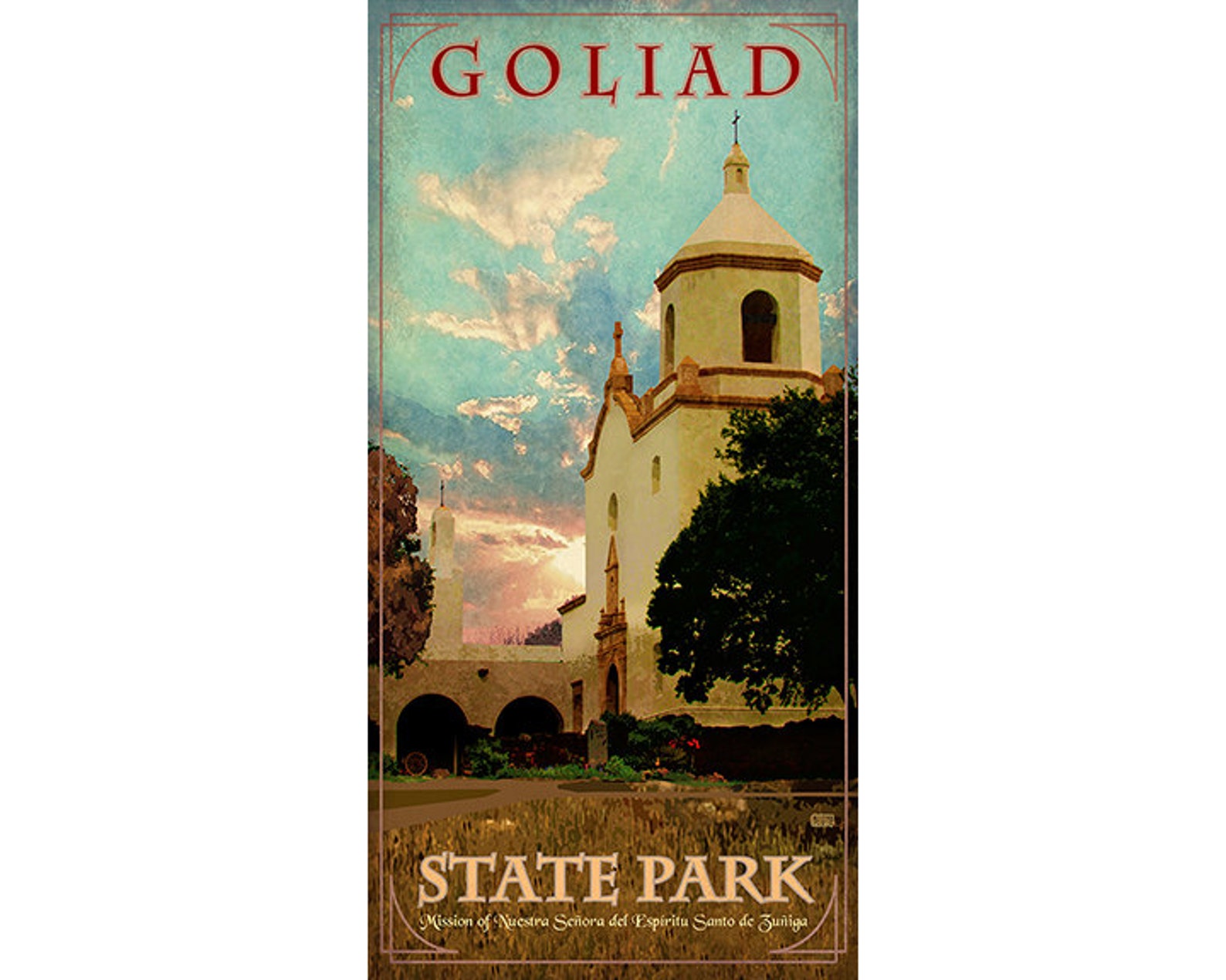 Poster of Goliad State Park in Goliad Texas Espiritu Santo Etsy