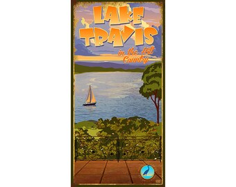 Poster of Lake Travis in the Hill Country Texas.