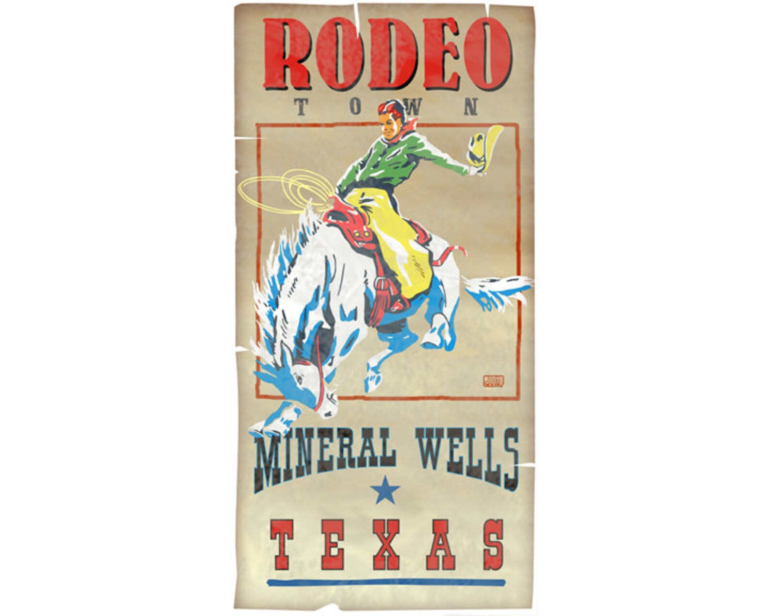 Poster of Rodeo Town Mineral Wells Texas Etsy