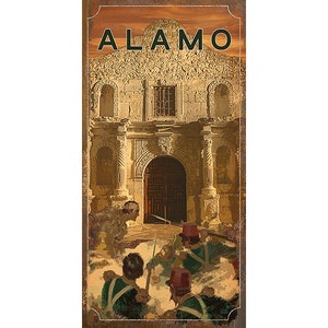 Affiche de l'Alamo à San Antonio, Texas, bataille d'Alamo