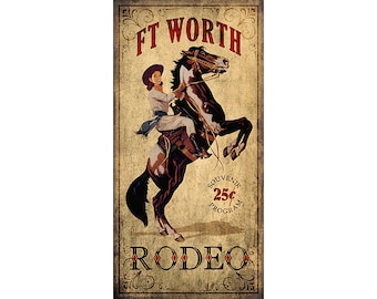 Poster of Rodeo Cowgirl, Ft Worth, Texas re-imagined as a Souvenir Program. Fort Worth Stock Show