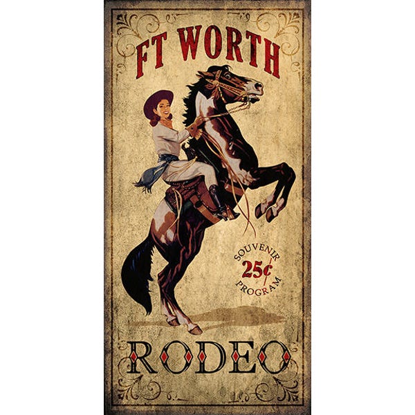 Poster of Rodeo Cowgirl, Ft Worth, Texas re-imagined as a Souvenir Program. Fort Worth Stock Show