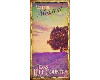 Poster of Texas Hill Country, Lavender, Sunset, Trees, Travel Poster, Art Posters, Interior Design, Interior Decorating, Fredericksburg