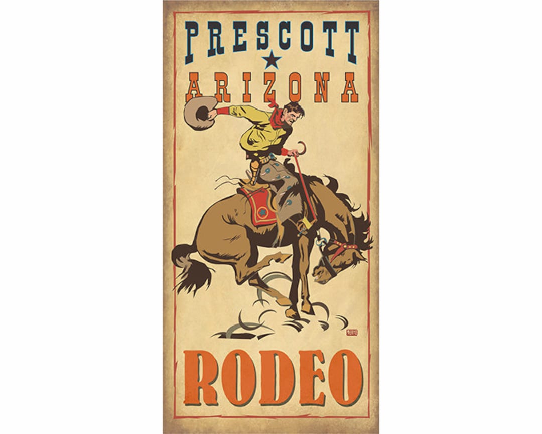 Rodeo Cowboy Poster Design of Prescott, Arizona - Etsy