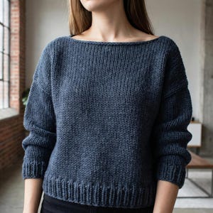 Patrón de suéter de punto extragrande en PDF, tallas grandes y voluminosas