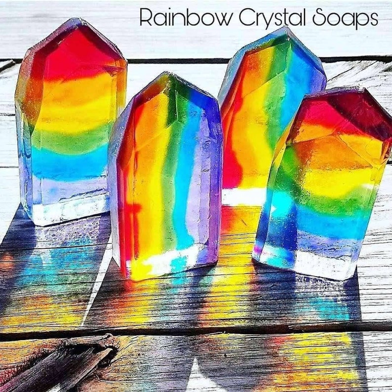 Rainbow Crystal Face and Body Bar Soap 