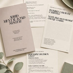 ADHD Mental Load System, Printable PDF Planner for Executive Dysfunction, Brain Dump, Decision Vault, Permission Slips, Instant Download image 9