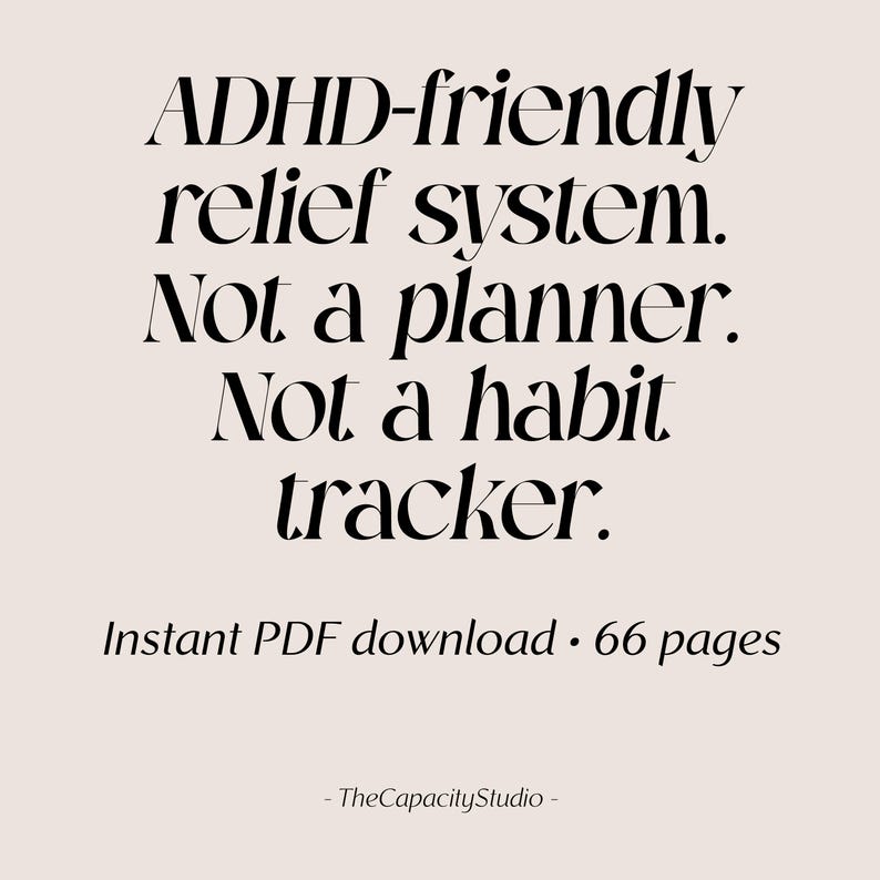 ADHD Mental Load System, Printable PDF Planner for Executive Dysfunction, Brain Dump, Decision Vault, Permission Slips, Instant Download image 4