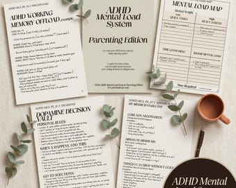 ADHD Mental Load System Parenting Edition | ADHD Mom Planner | Executive Dysfunction Relief | Printable PDF Workbook