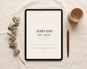 ADHD RSD First Aid Kit | Rejection Sensitive Dysphoria Workbook | Emotional Regulation PDF | Digital Download