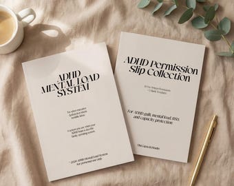 ADHD Relief Bundle | Mental Load System + Permission Slips | Printable PDF | ADHD Tools for Women