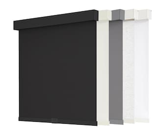 Blackout Roller Cordless Blinds for Windows, Natural Woven (34" W x 72" H, Grey)