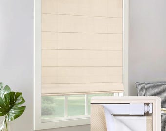 LazBlinds Cordless Roman Shade 45x64 Beige – No Drill Inside Mount
