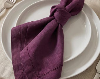 Tovaglioli di lino color bordeaux – Tovaglioli color marsala intenso, decorazioni rustiche ed eleganti per matrimoni