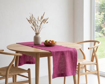 Tovaglia personalizzata Marsala, con orlo squadrato, tovaglia naturale ecologica, regalo per l'inaugurazione della casa.