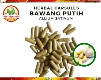 Cápsula de ajo puro Ajo Ail Knoblauch (Allium Sativum) Especias frescas, naturales, orgánicas y silvestres Suplemento de hierbas culinarias
