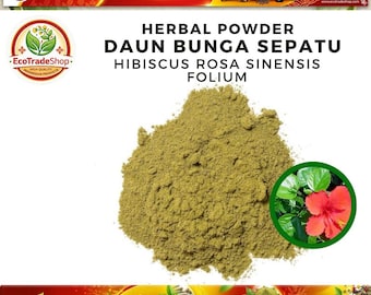 POLVO DE HÍPICO PURO (Hibiscus Rosa Sinensis Folium Powder - Especias culinarias frescas, naturales, orgánicas y silvestres)