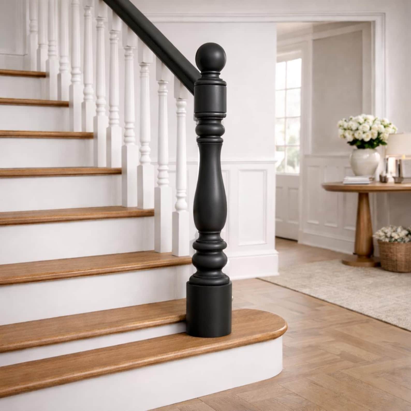 Custom Turned Wooden Newel Post – Round Solid Newels for Stair - Etsy