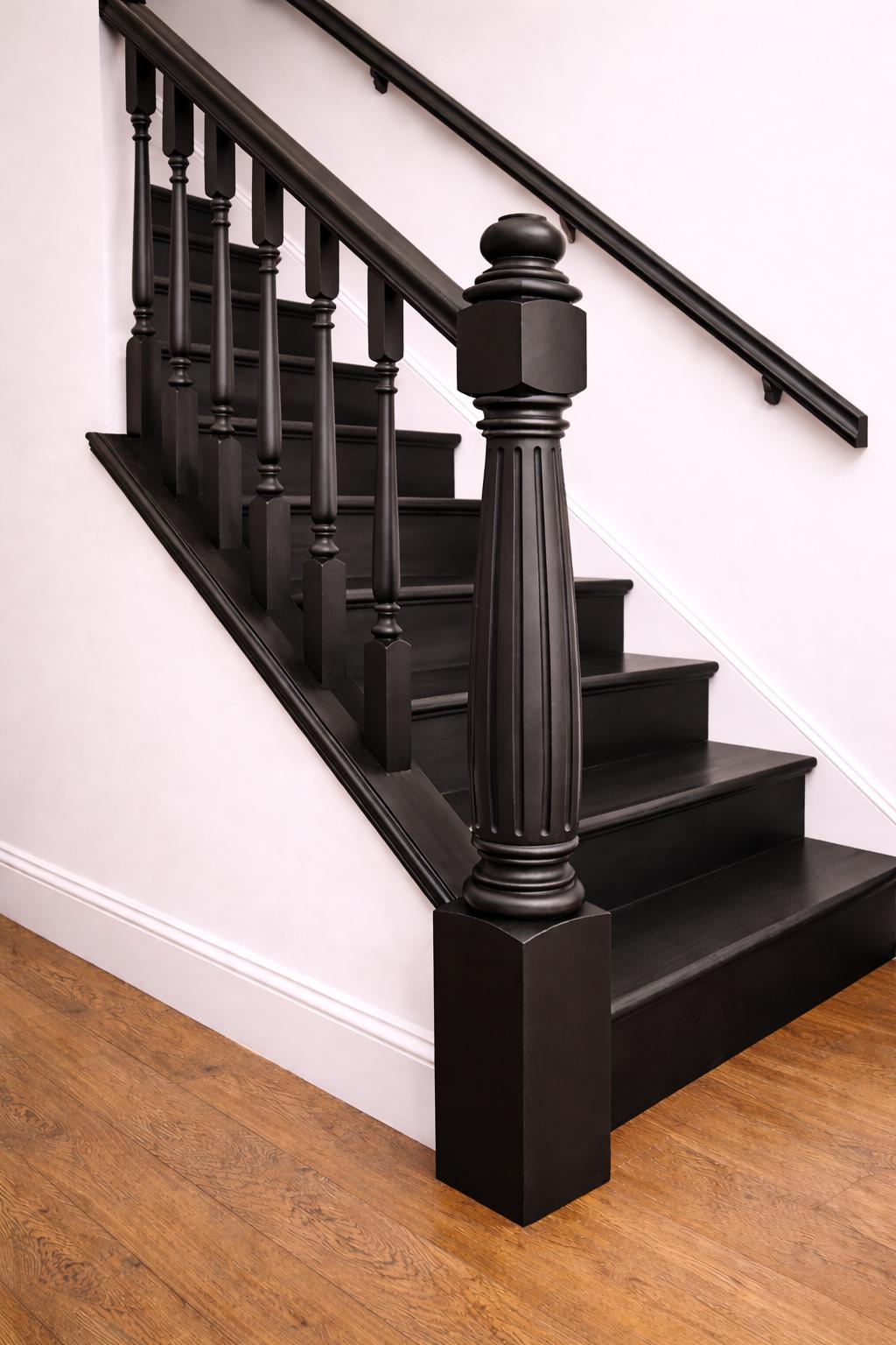 Solid Wood Newel Post – Fluted Staircase Posts, Traditional Hardwood ...