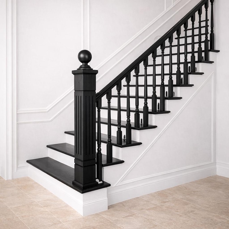 Stair Box Newel Post – Square Staircase Posts Custom Wooden Stairs Part ...