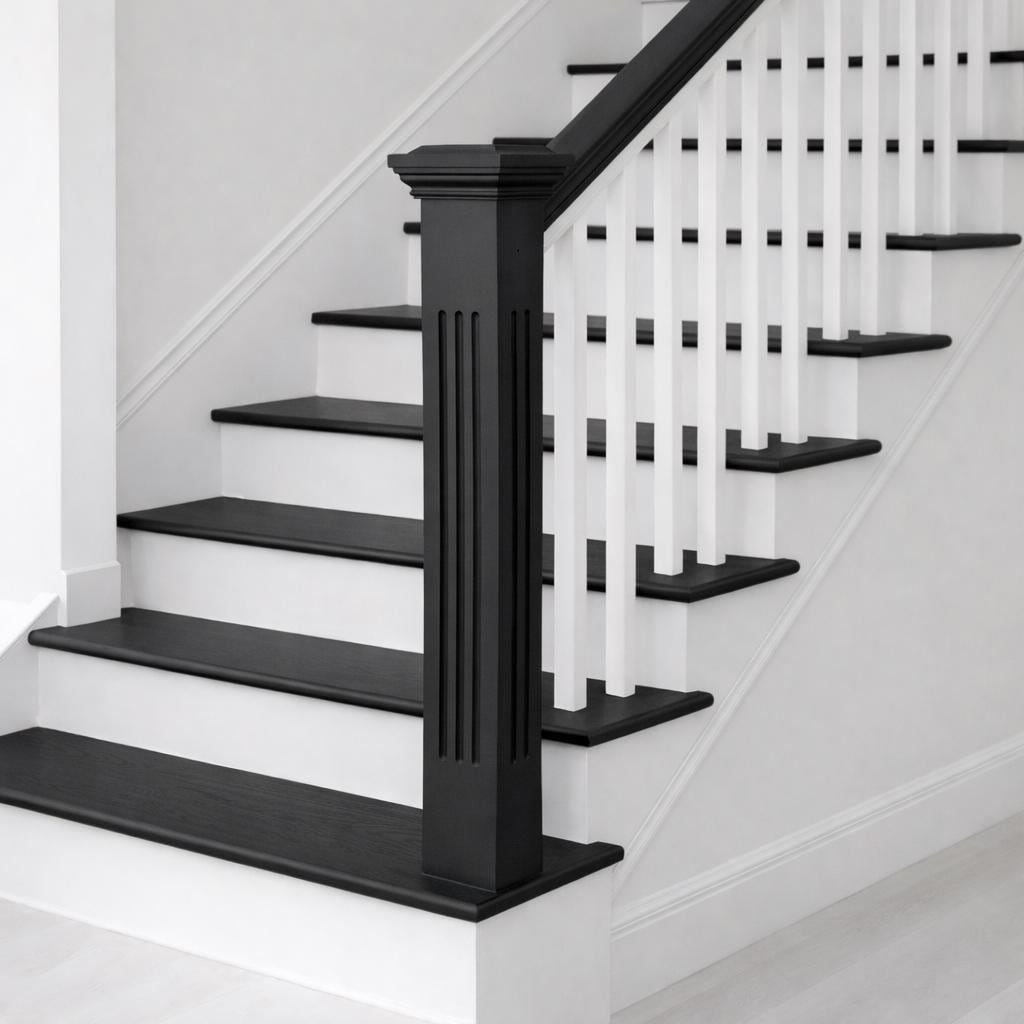 Square Staircase Posts Square Newel Post for Stairs – Custom Staircase Post Wooden Parts - Etsy