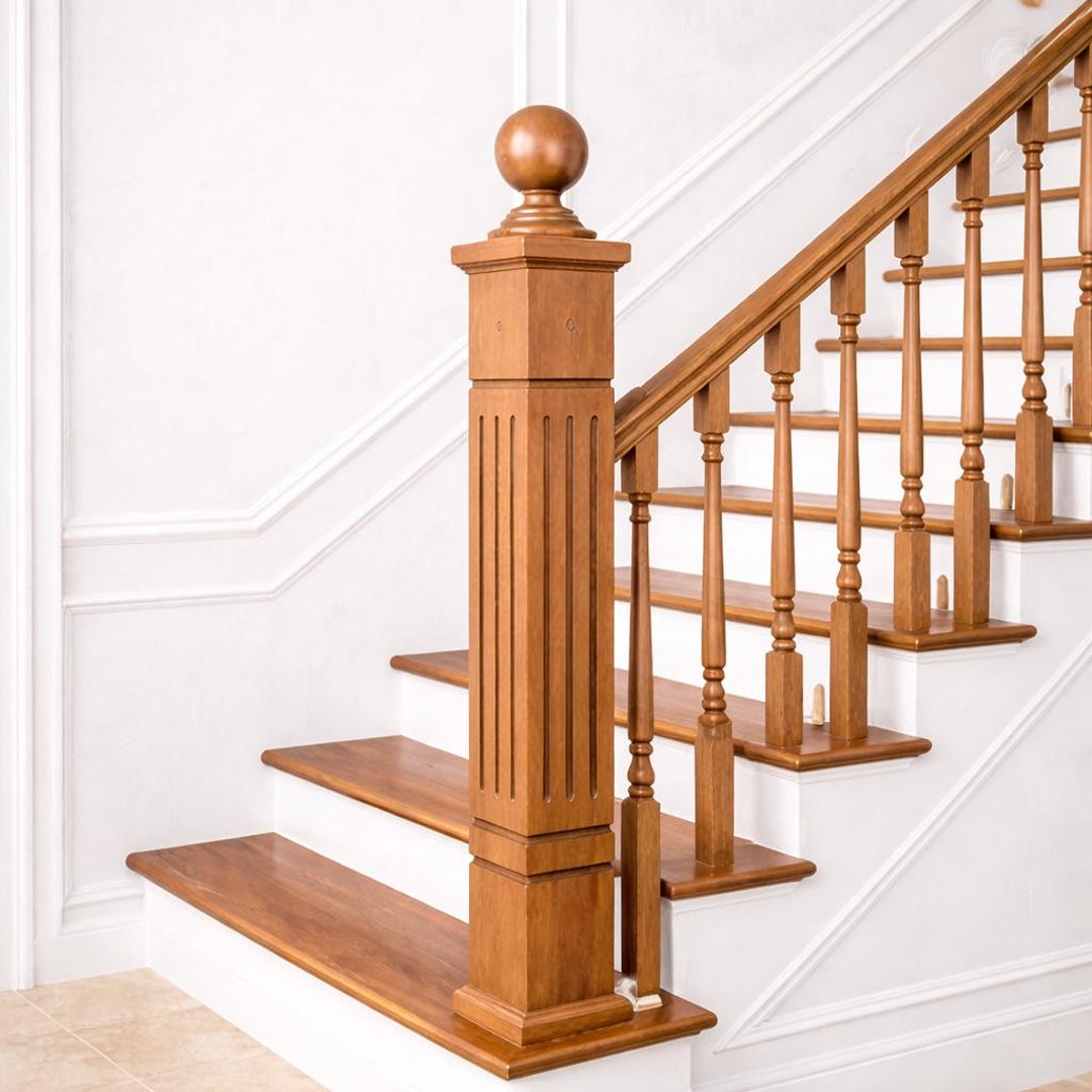 Square Staircase Posts Stair Box Newel Post – Square Staircase Posts Custom Wooden Stairs Part ...