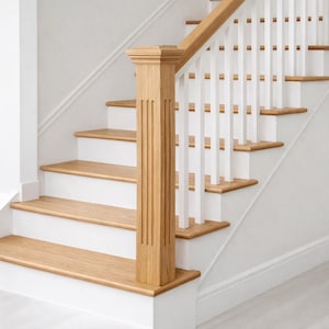 Eckiger Pfosten für eine Treppe – Individueller Treppenpfosten aus Holz
