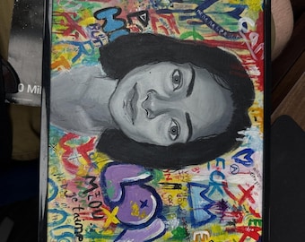 Abstract Portrait Graffiti Style Wall Art